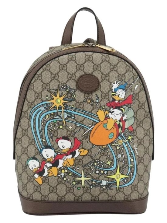 GUCCI GUCCI x Disney GG Supreme Backpack PVC Beige 552884 Auth main image 12